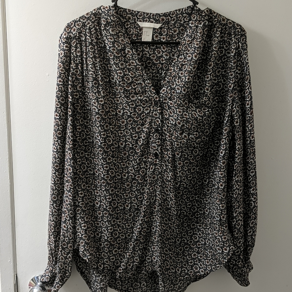 H&M business top with floral print